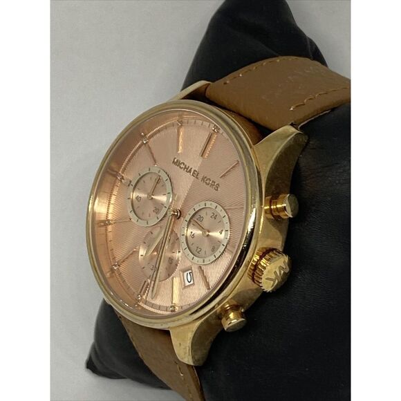 Michael Kors MK-5987 Women's Brown Leather Strap Analog Dial Quartz Watch EY109 - Picture 4 of 12